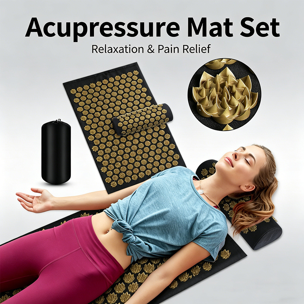Pilates Yoga Gear - Kuznetsov's Applicator Acupressure Mat Pillow Set,