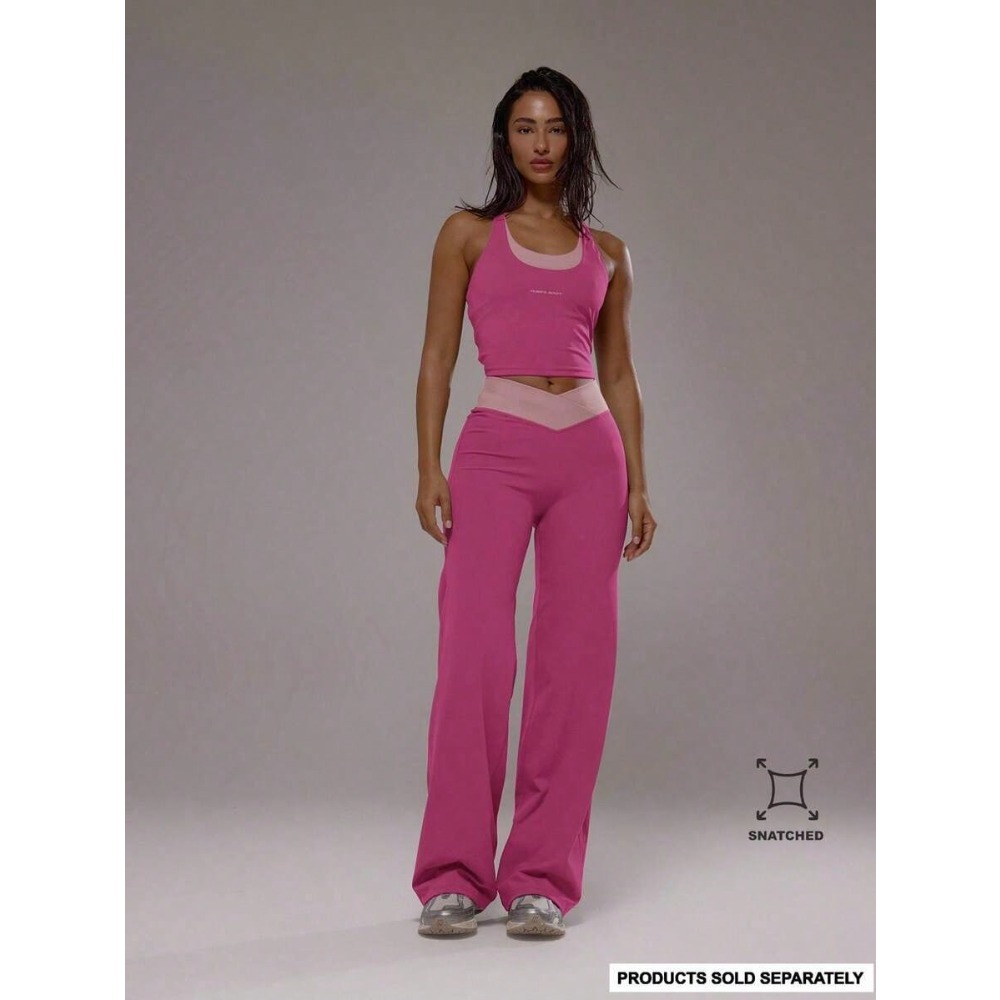 Pilates In Yoga Pants - Sport Cross Waistband Layered Yoga Pants