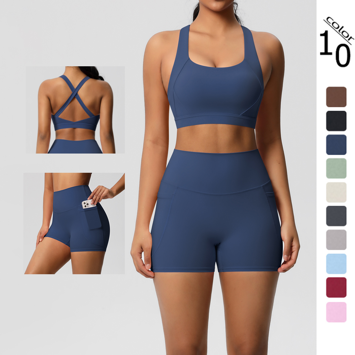 Pilates Yoga Gear - 2PCS Sportswear With Pocketed Yoga Set