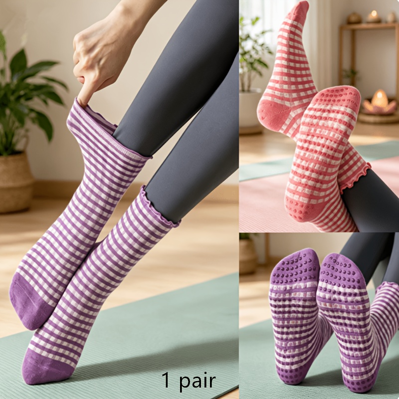 Medias Para Pilates Y Yoga - 1 Pairs Double Grid Anti Slip