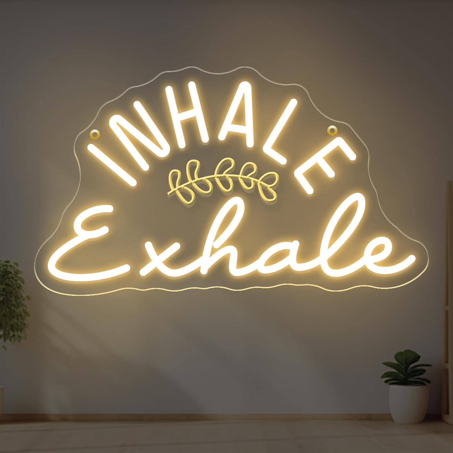 Inhale Exhale Neon Sign Dimmab - مراجعة Pilates Yoga Wellness وسعره