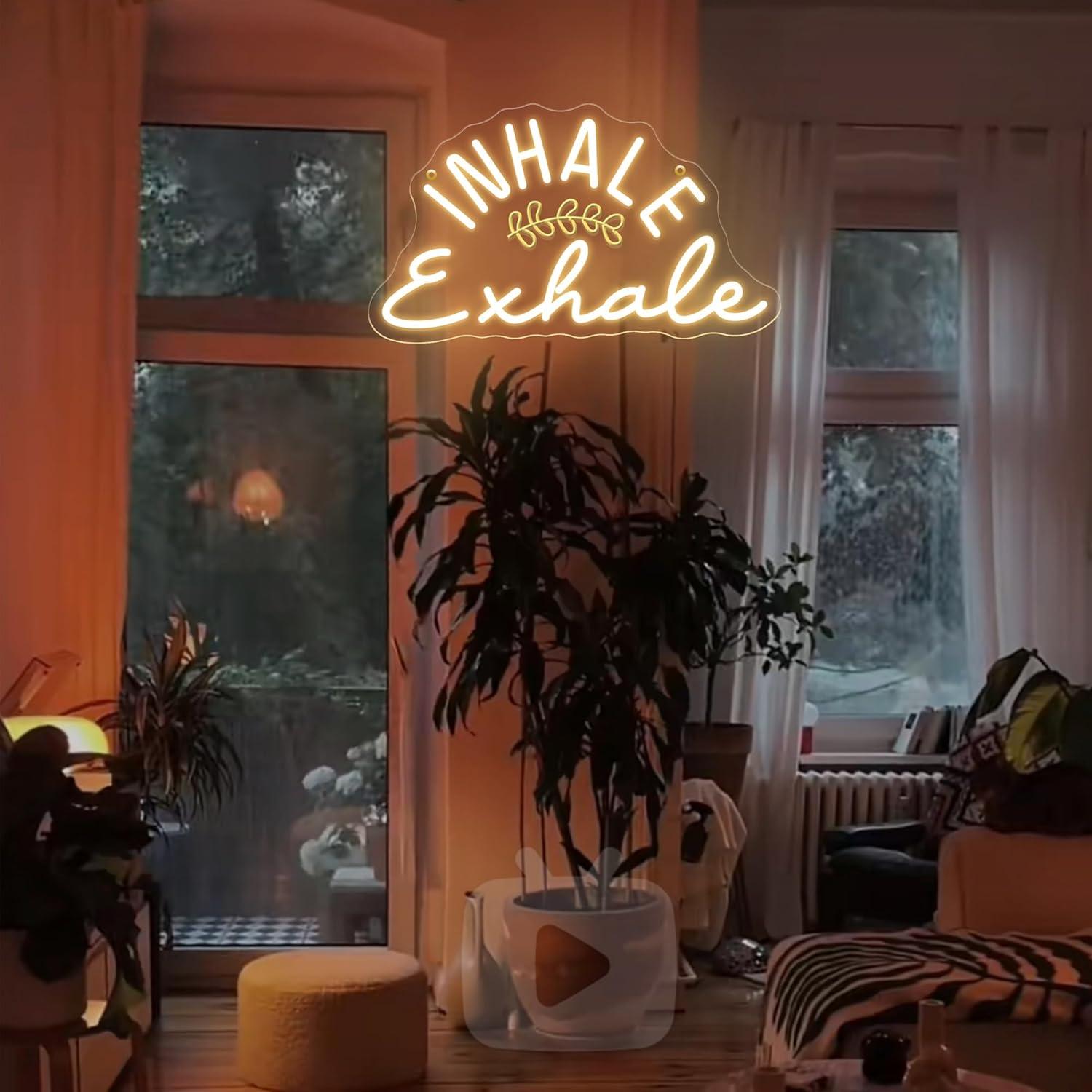 Inhale Exhale Neon Sign Dimmab - مراجعة Pilates Yoga Wellness وسعره