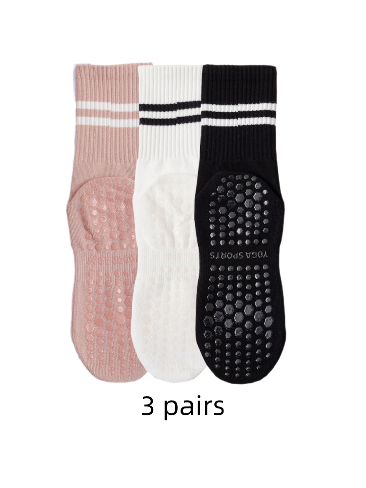 3 pairs of yoga socks, medium  - مراجعة Medias Para Pilates Y Yoga وسعره