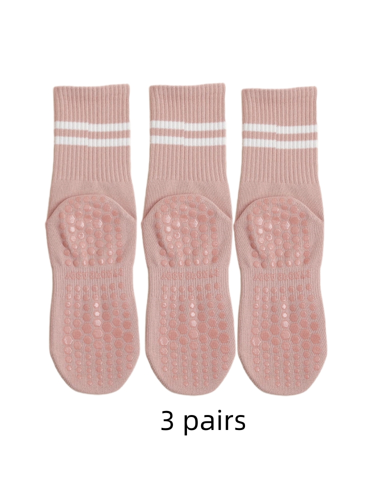 3 pairs of yoga socks, medium  - مراجعة Medias Para Pilates Y Yoga وسعره