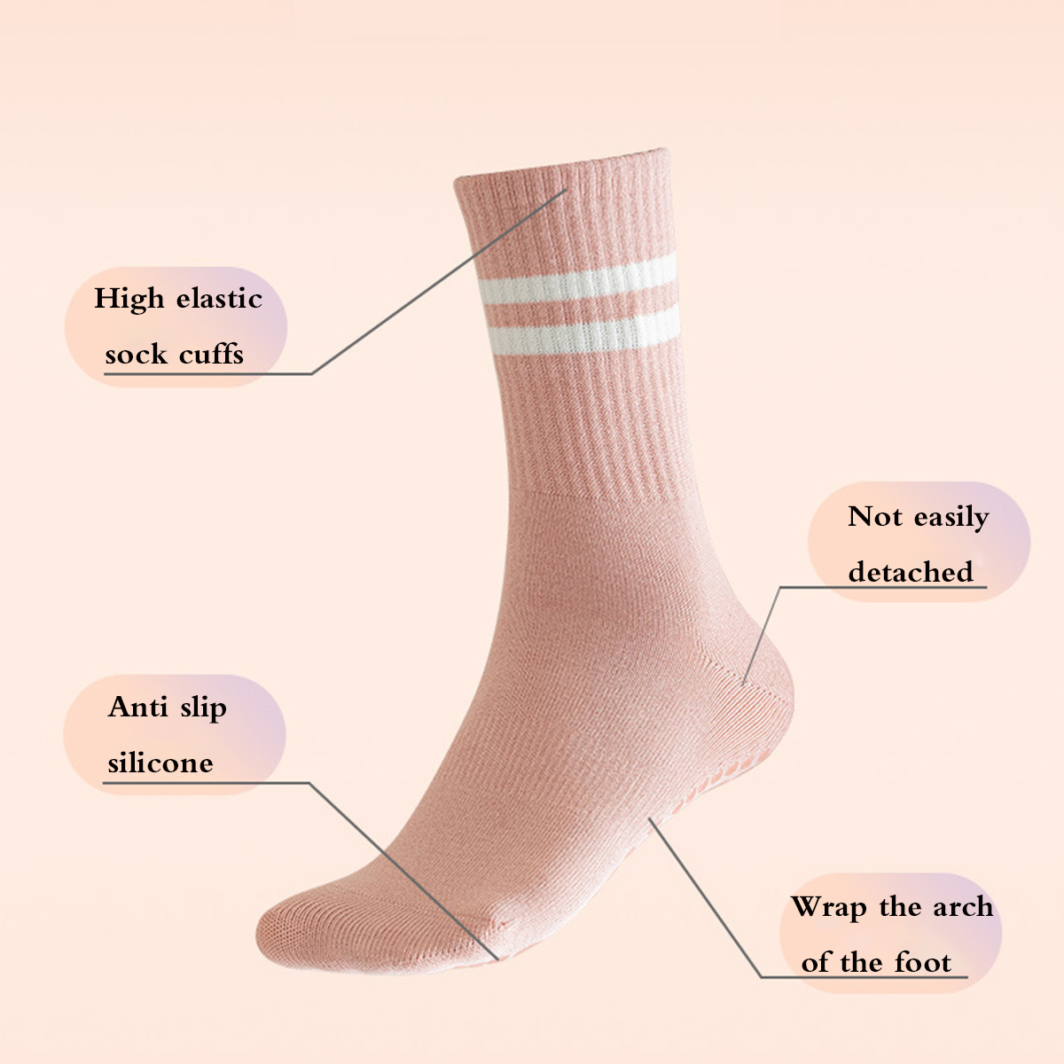 Pilates Socks with Grips for W - مراجعة Medias Para Pilates Y Yoga وسعره