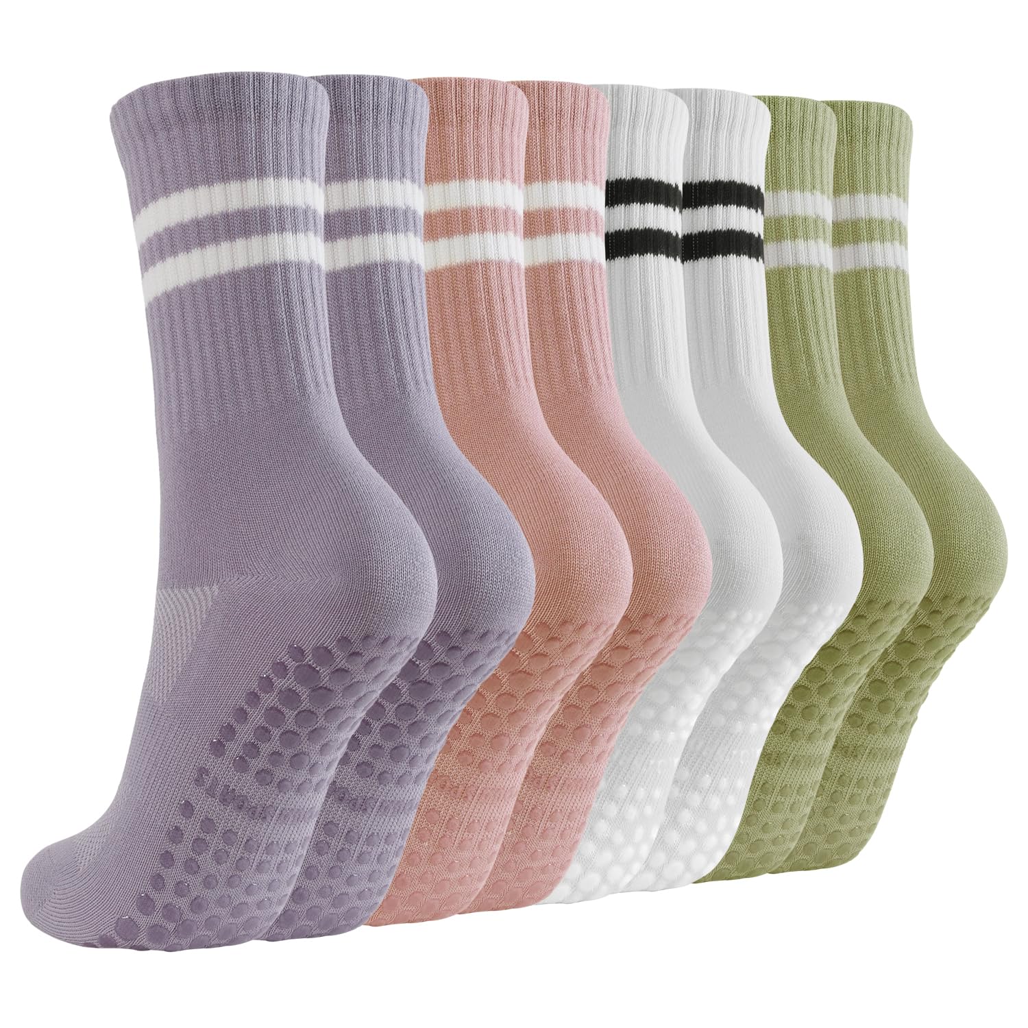 4 pairs BUDERMMY Pilates Socks - مراجعة Medias Para Pilates Y Yoga وسعره