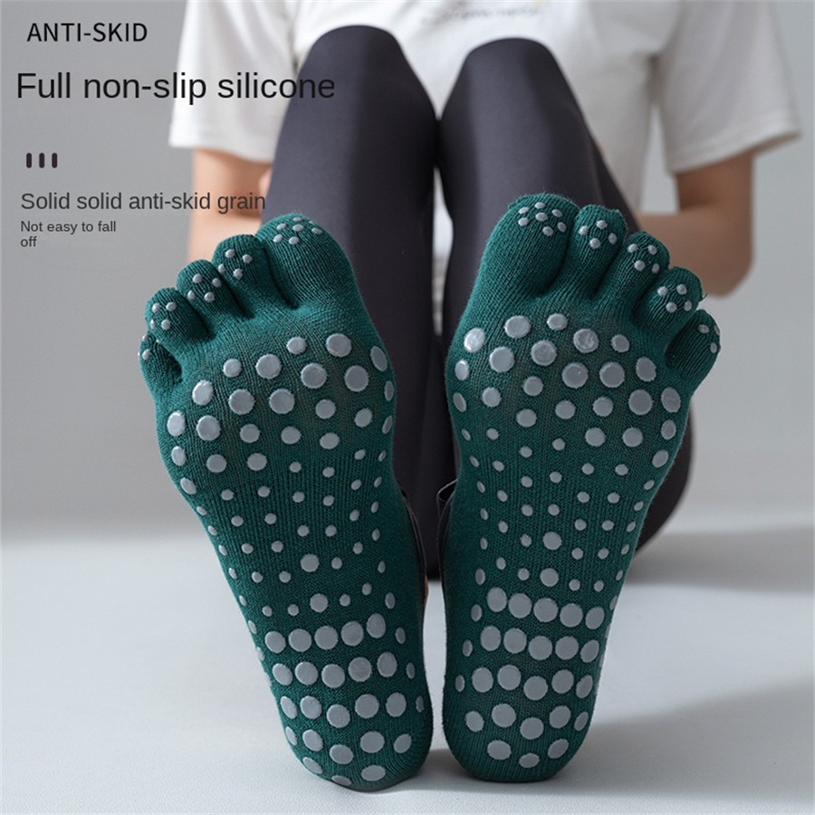 Anti-slip Pilates Socks with 5 - مراجعة Medias Para Pilates Y Yoga وسعره