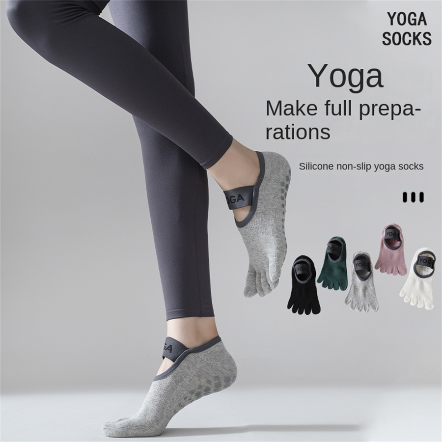 Anti-slip Pilates Socks with 5 - مراجعة Medias Para Pilates Y Yoga وسعره