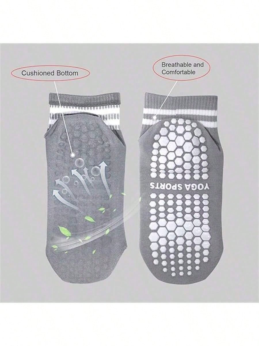 5 Pairs Women Double Stripe No - مراجعة Pilates Yoga Wear وسعره