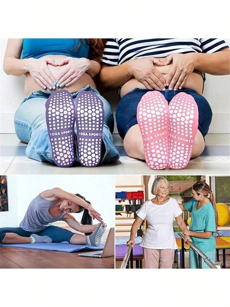5 Pairs Women Double Stripe No - مراجعة Pilates Yoga Wear وسعره