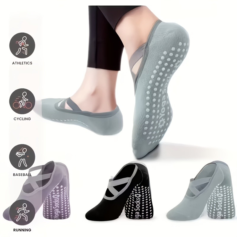 3 Pairs Mixed Color Yoga Socks - مراجعة Yoga Mix Pilates وسعره