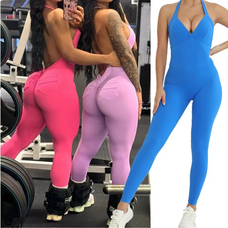 Pad Halter V Scrunch Romper Wo - مراجعة Pilates Yoga Gear وسعره
