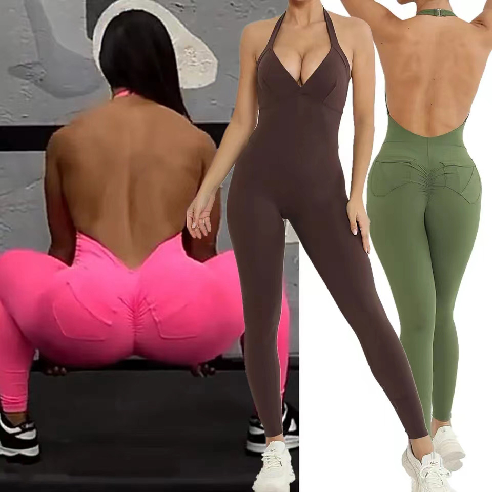 Pad Halter V Scrunch Romper Wo - مراجعة Pilates Yoga Gear وسعره