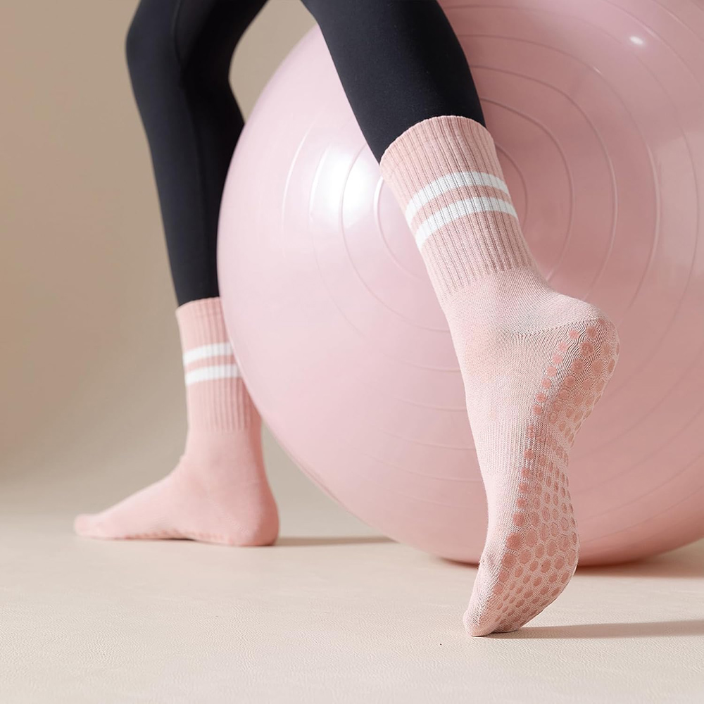 Yoga Pilates Socks with Grips  - مراجعة Medias Para Pilates Y Yoga وسعره