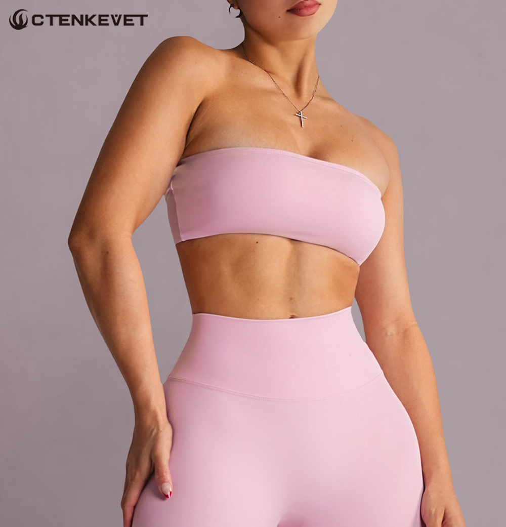 Strapless Sports Bra Gym Crop  - مراجعة Pilates Yoga Wear وسعره