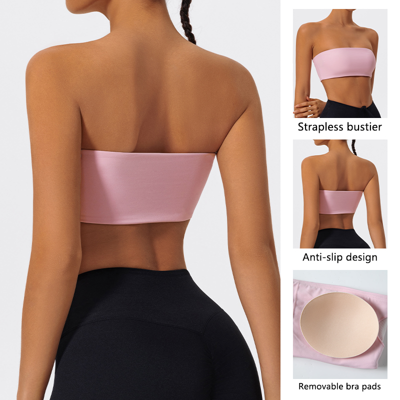 Strapless Sports Bra Gym Crop  - مراجعة Pilates Yoga Wear وسعره
