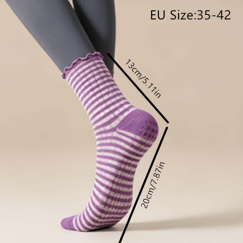 1 Pairs Double Grid Anti Slip  - مراجعة Medias Para Pilates Y Yoga وسعره