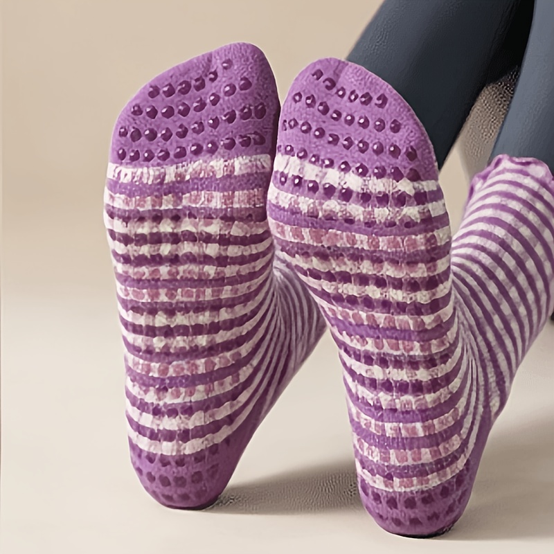1 Pairs Double Grid Anti Slip  - مراجعة Medias Para Pilates Y Yoga وسعره