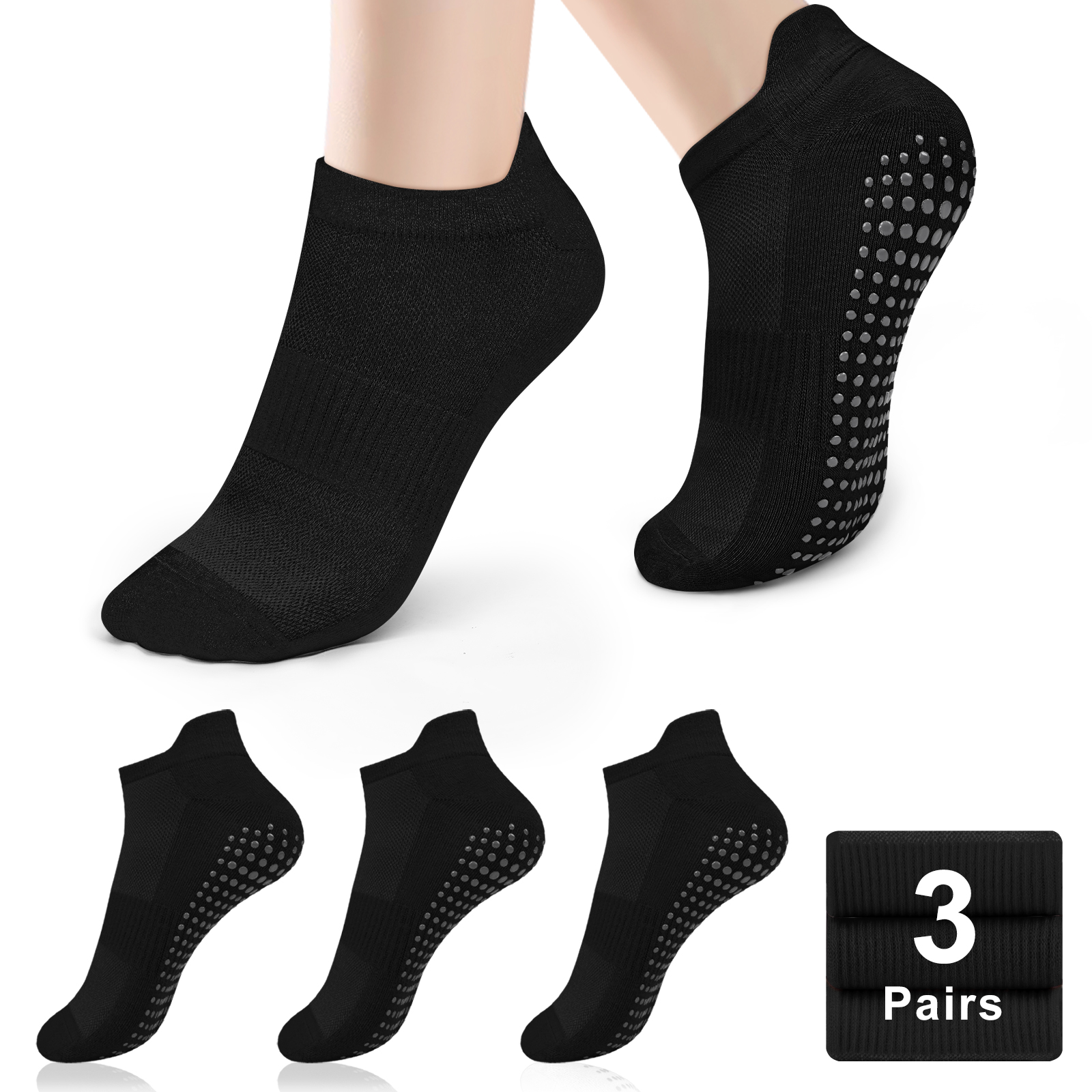 3 Pairs Yoga Socks Women Cotto - مراجعة Medias Para Pilates Y Yoga وسعره