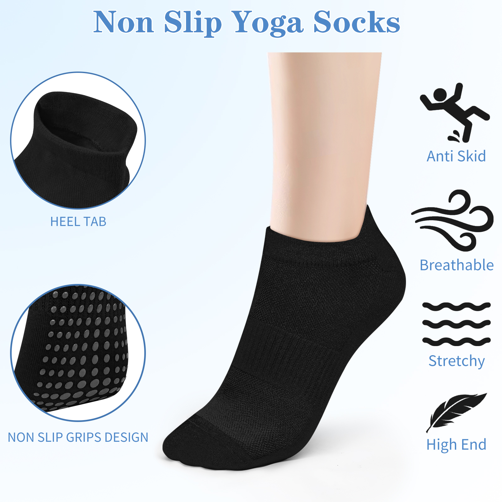 3 Pairs Yoga Socks Women Cotto - مراجعة Medias Para Pilates Y Yoga وسعره