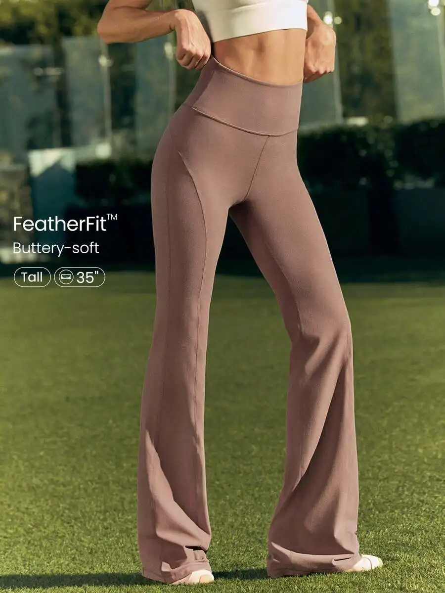Ultra Long Flare Leggings For  - مراجعة Pilates Yoga Wear وسعره