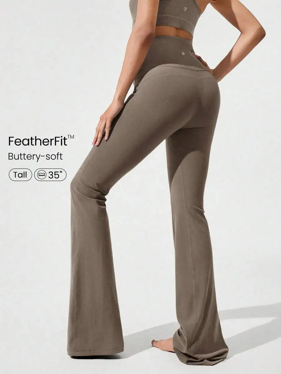 Ultra Long Flare Leggings For  - مراجعة Pilates Yoga Wear وسعره